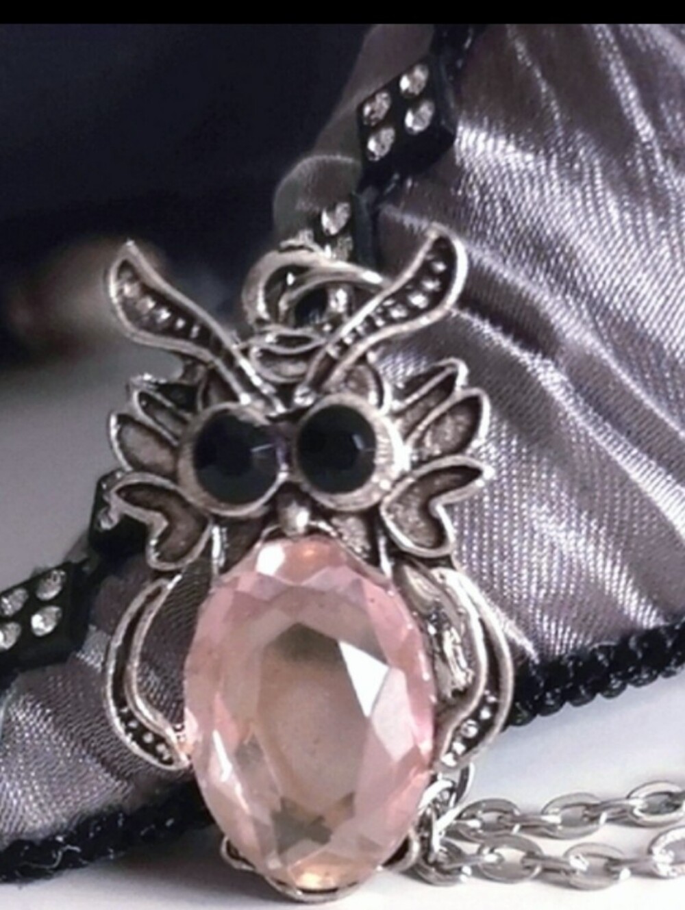 Crystal Owl Pendant  Choice of Color/Stone